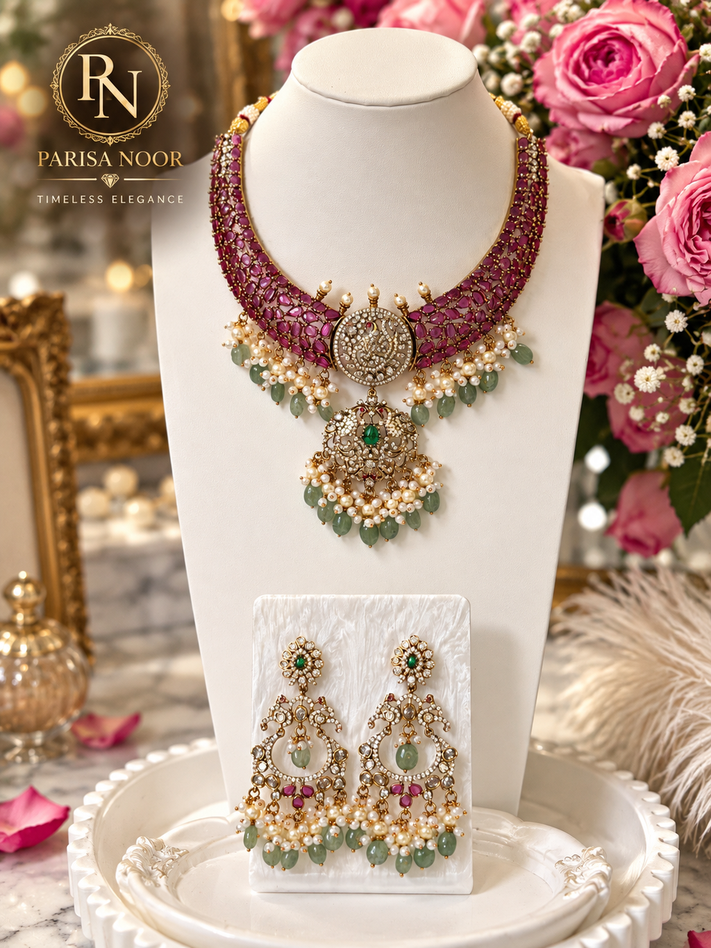 Keya Luxury Moissanite Victorian Hasli Necklace