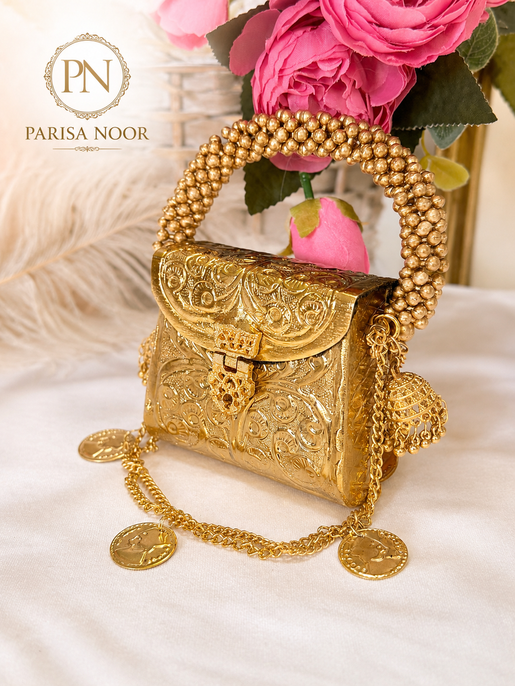 Rukhsana Brass Super Mini Clutch bag