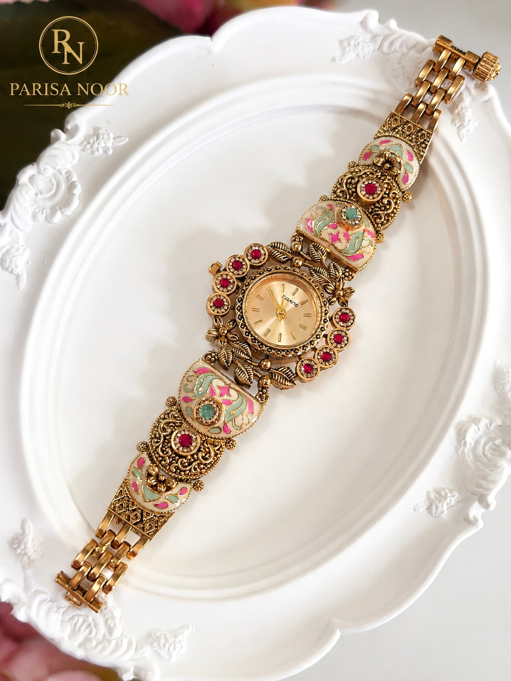 Nayab Meenakari Heritage Watch Bracelet