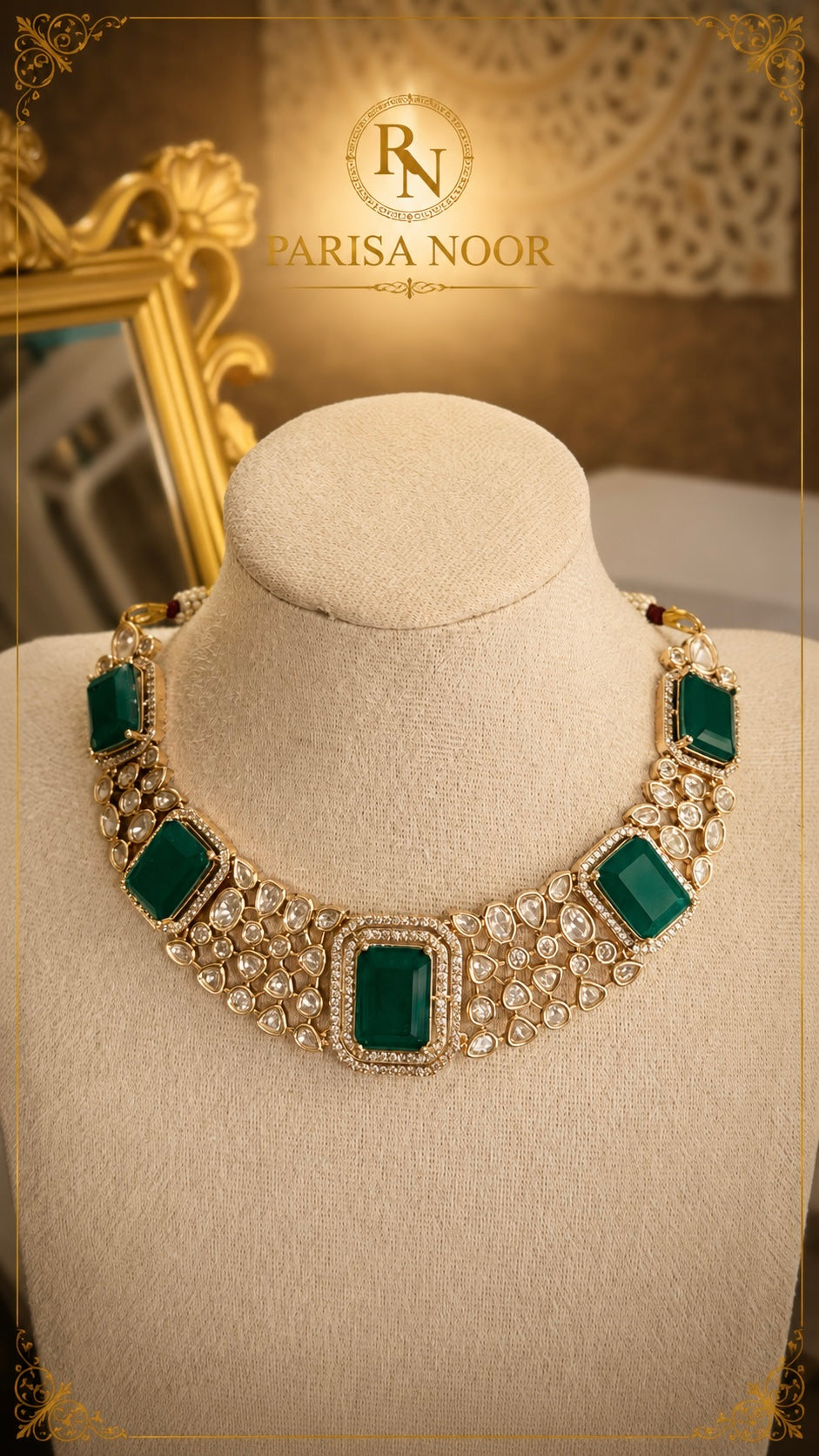 Amani Luxury Emerald Moissanite Necklace Set