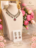Maria Victorian Mehendi Polish AD Multi Necklace Set