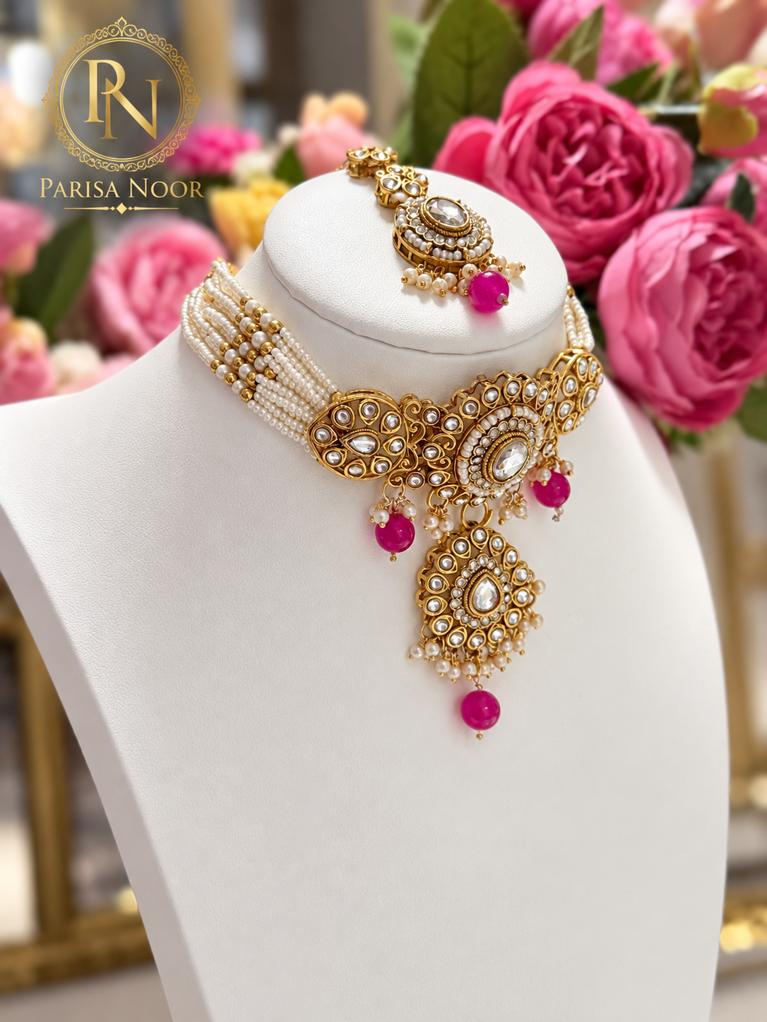 Gulbadan Pearl Kundan Choker Set
