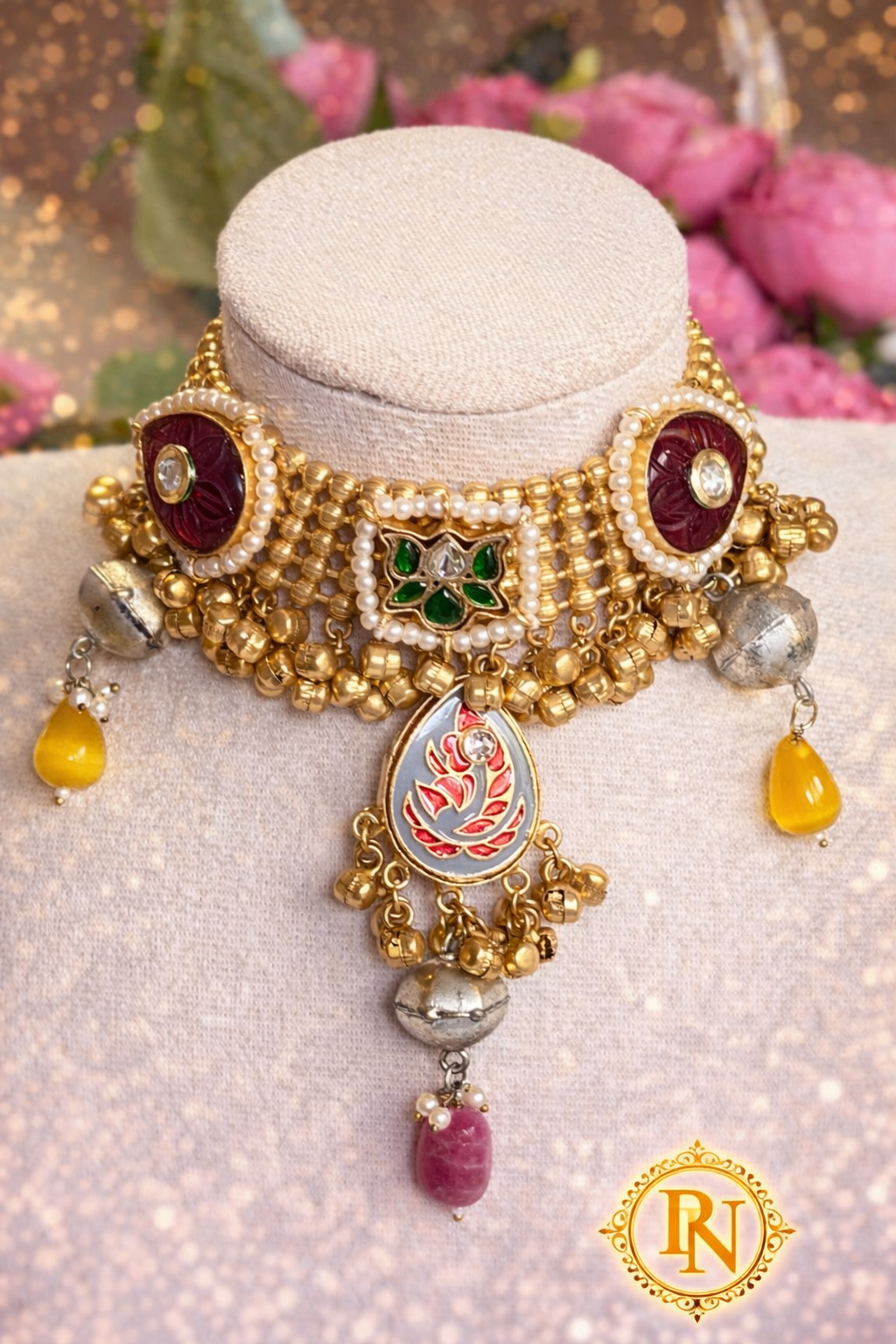Alaya Kashmiri Ghungru Statement Choker