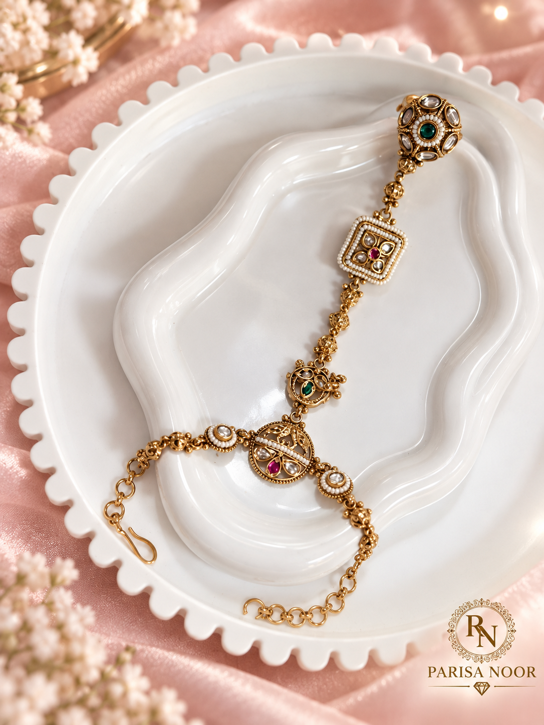 Aavriti Heritage Kundan Adjustable Hath Phool Hand Harnes