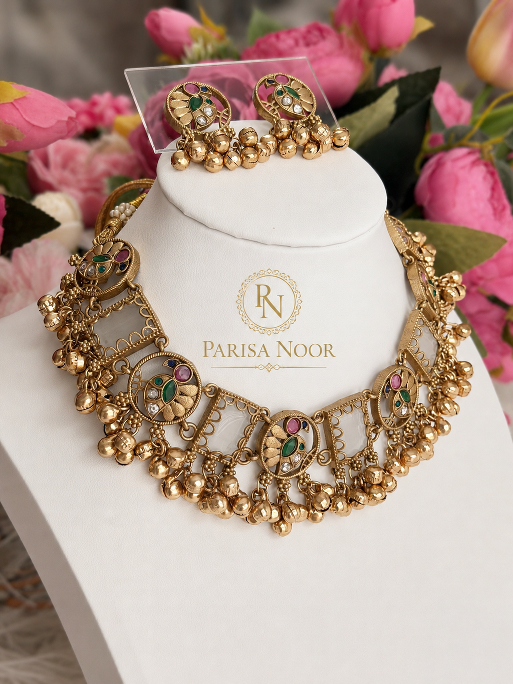 Zehraani Multicolour Ghungroo Heritage Necklace Set