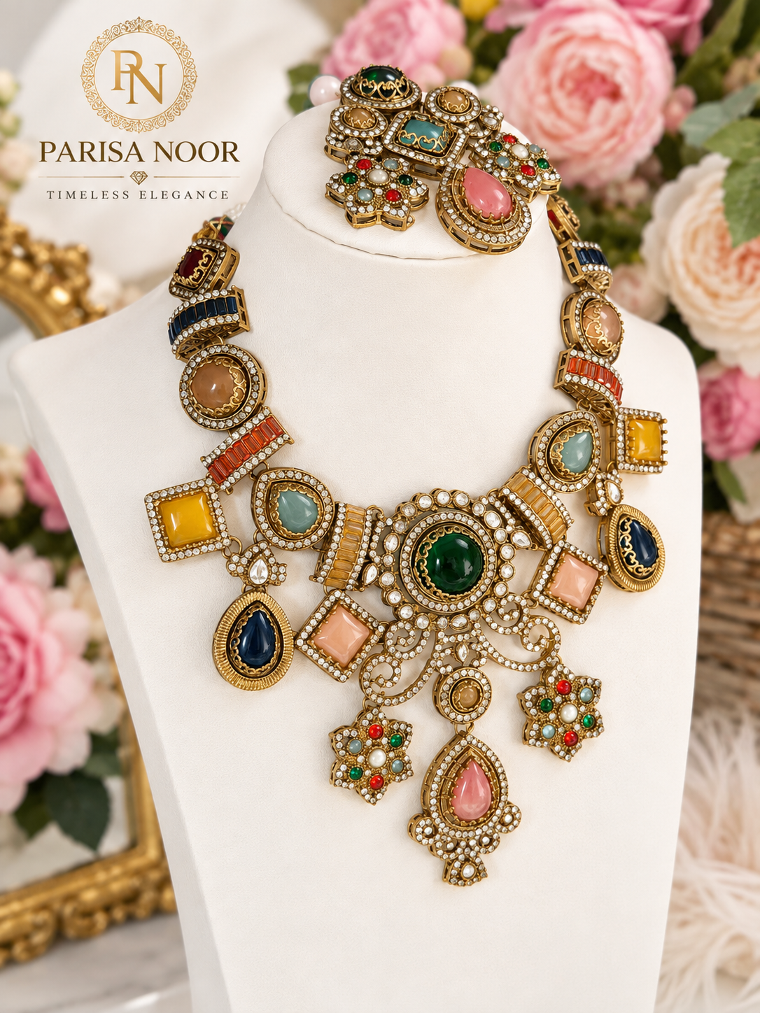 Sharvika Sabya Multicolour Designer Necklace Set