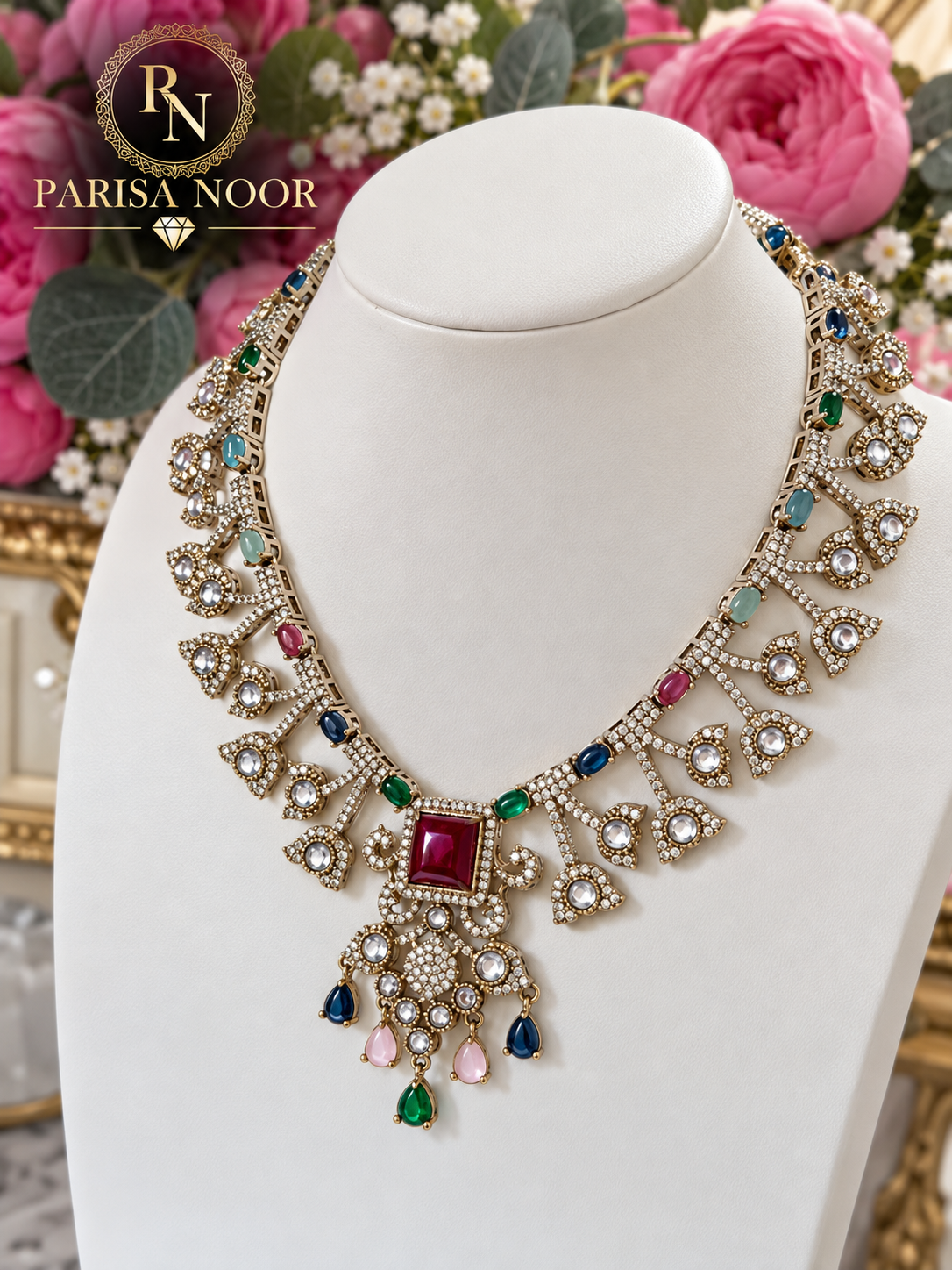 Velina Premium Kundan Designer Necklace Set – Multi