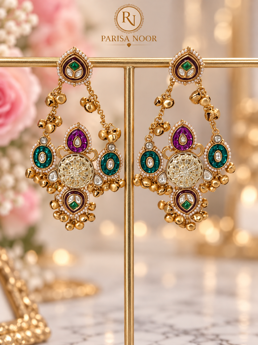 Tavisha Multicolour Kashmiri Ghungru Statement Earrings