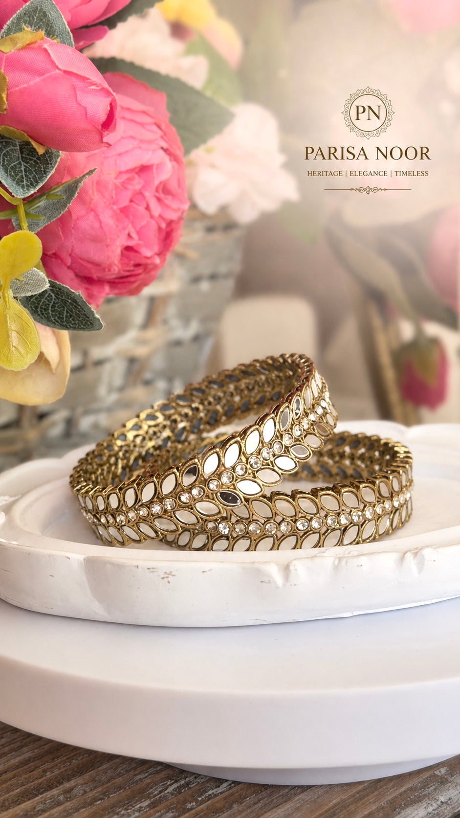 Navnoor Premium Mirror Bangle Pair