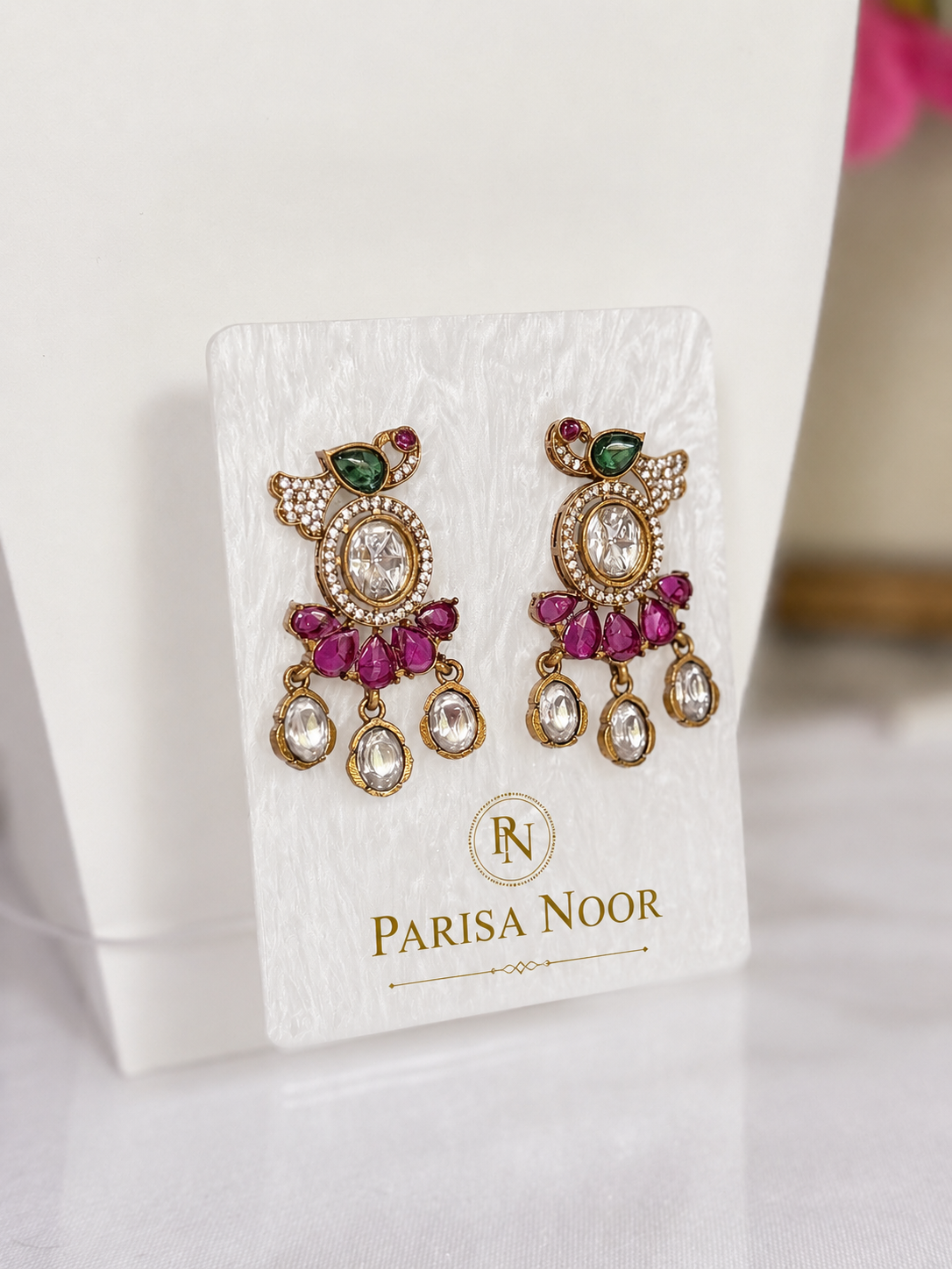 Zareena Pearl & Polki Designer Necklace Set