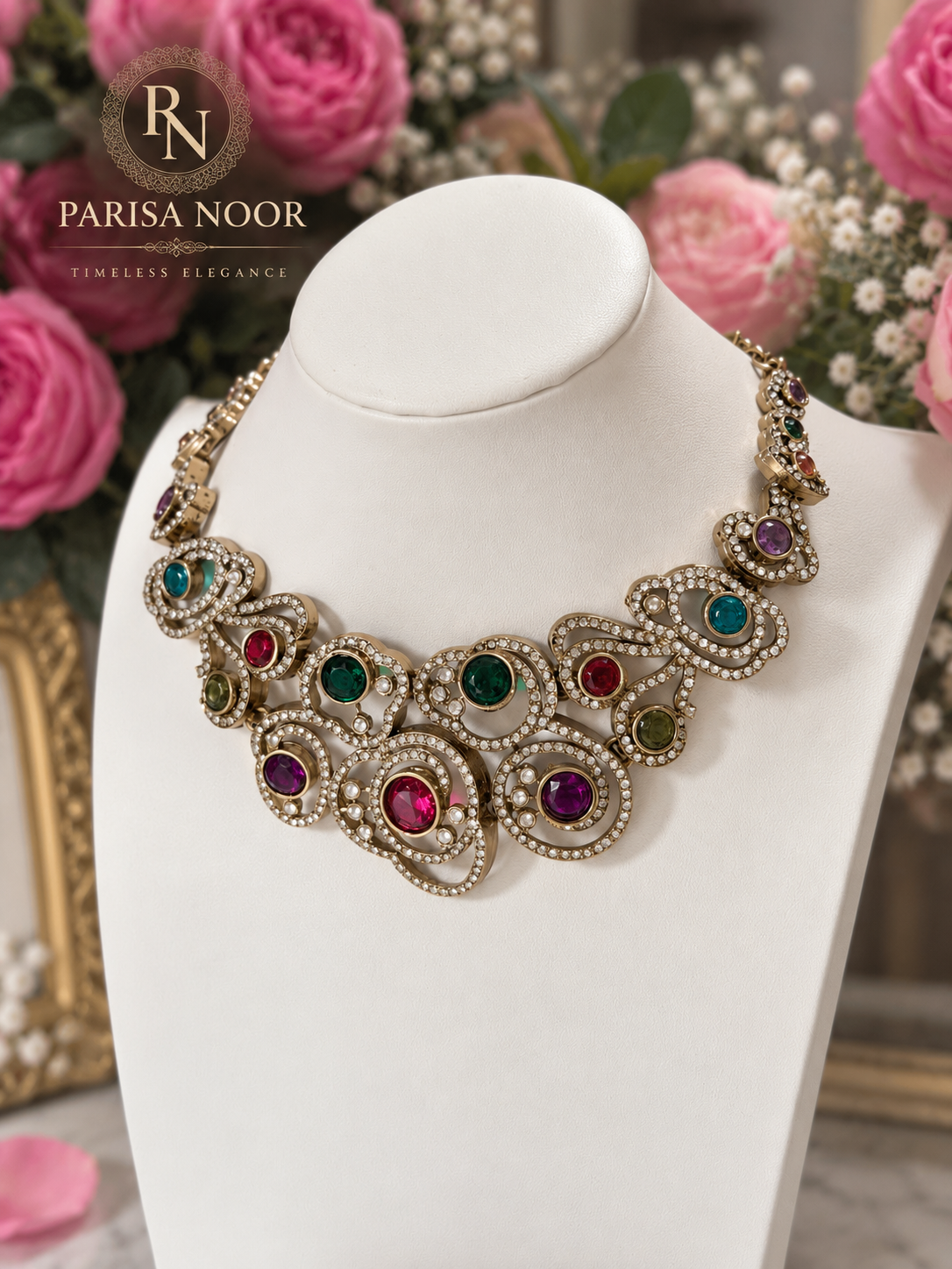 Ruhika Multicolour Designer Zircone Necklace Set