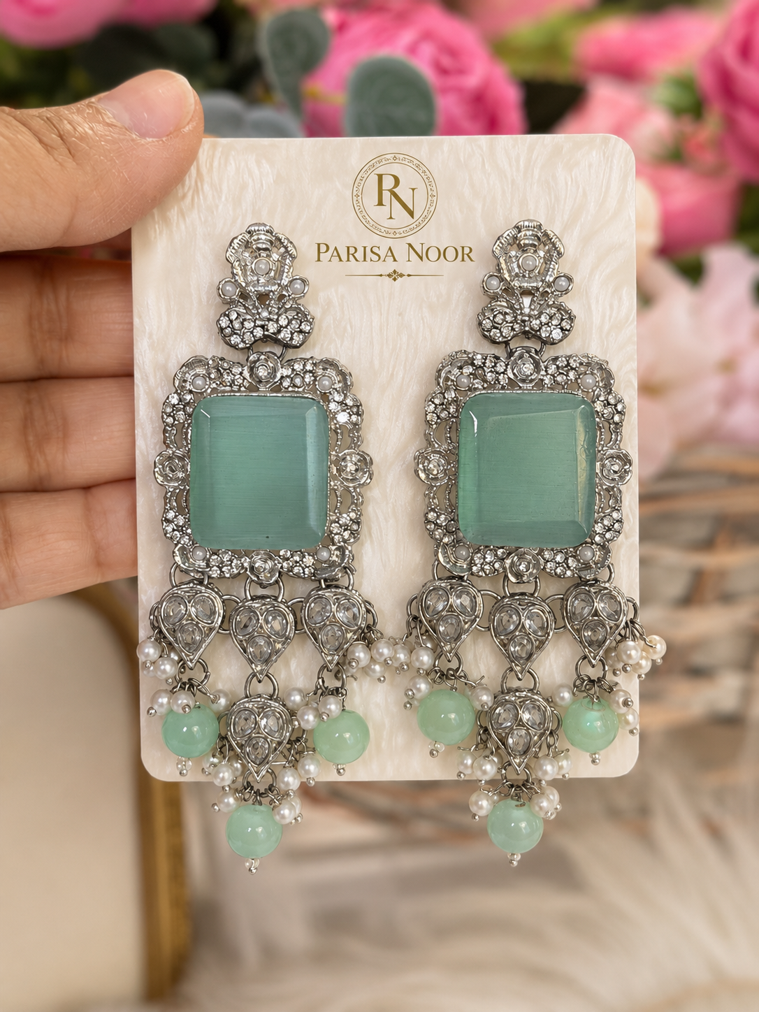 Aysel Mint Geeen Turkish Necklace Set