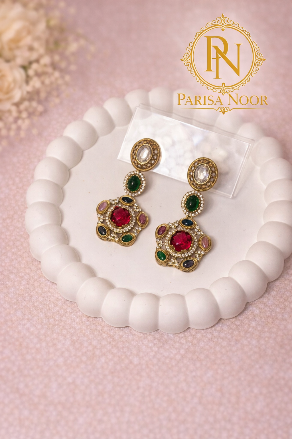Noor Rani Multigem Designer Necklace Set