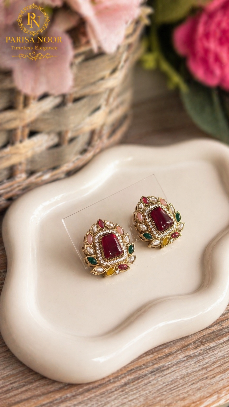 Salama Multi Stud Designer Earrings