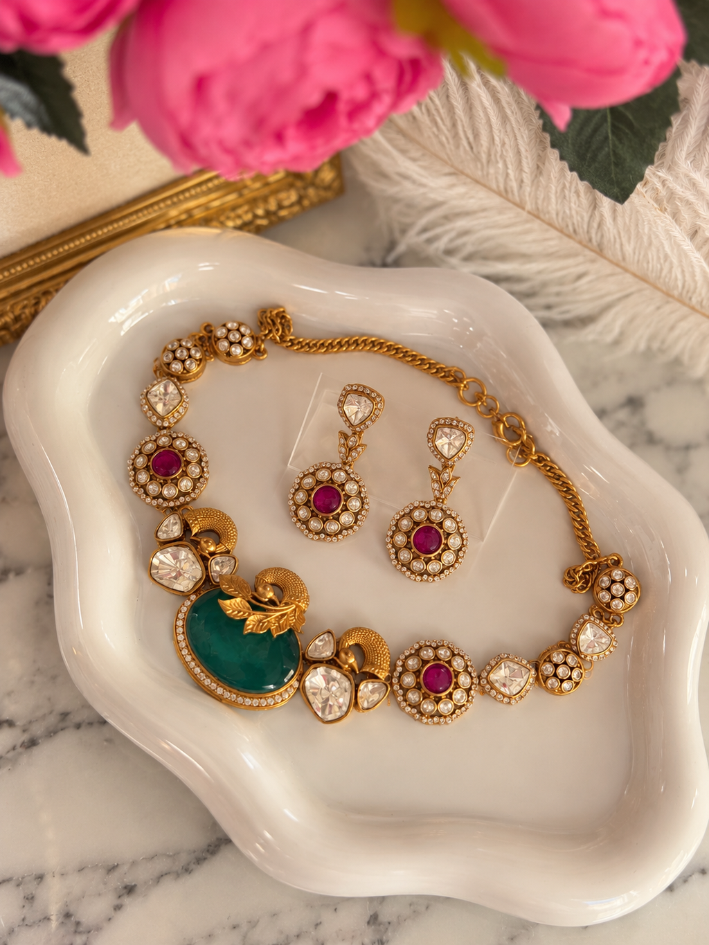Mirevani Designer Premium Fusion Antique Heritage Necklace Set