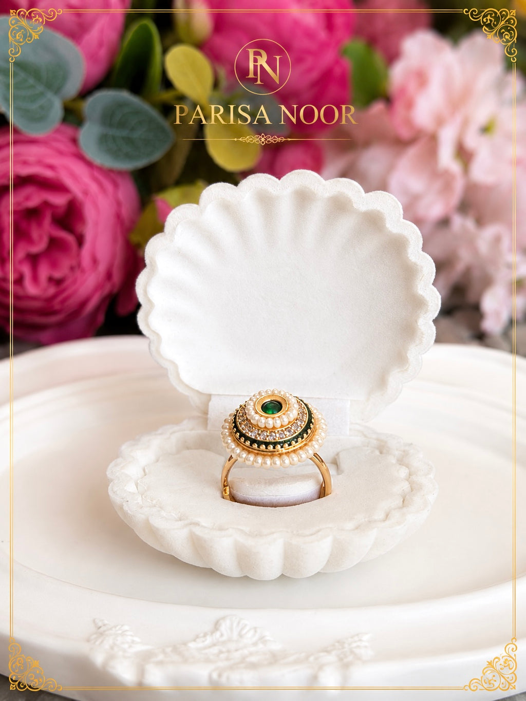 Raya Delicate Pearl Ring Adjustable