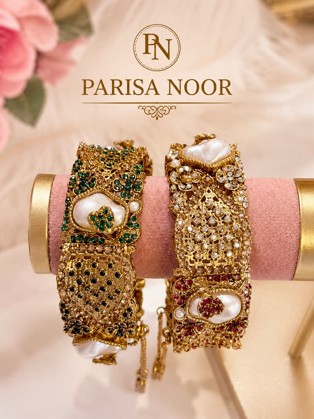 Nehir Multicolour Turkish Pearl Openable Bangle