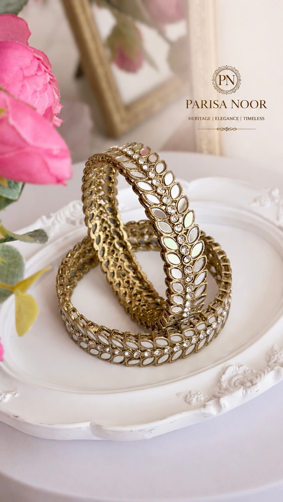 Navnoor Premium Mirror Bangle Pair