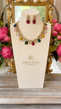 Mohona Multistone Victorian Mehendi Polish Necklace Set