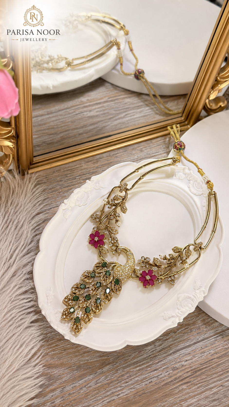 Mayura Blossom Victorian Designer Necklace Set