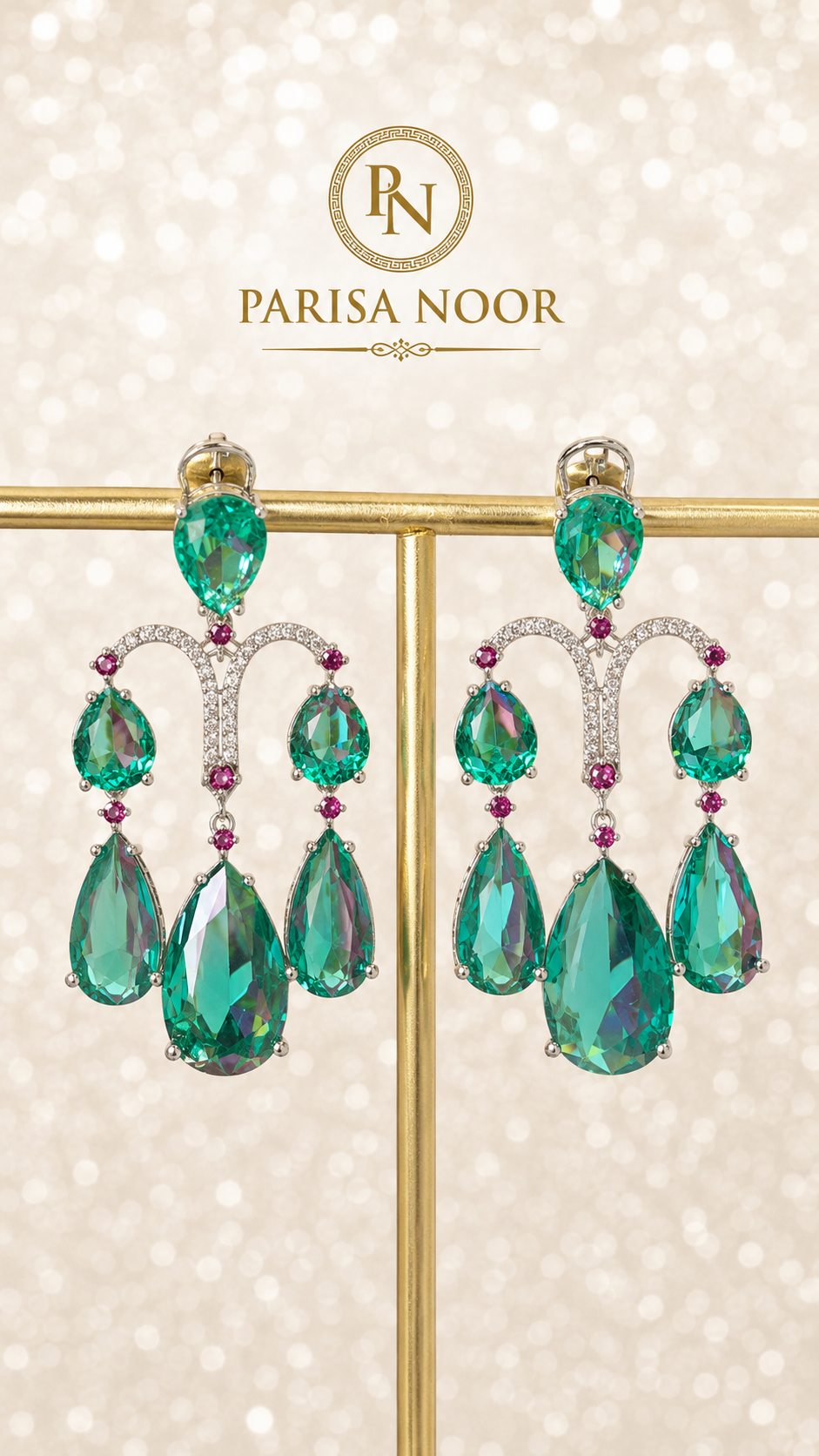Emerald Étoile Luxury Chandelier Earrings