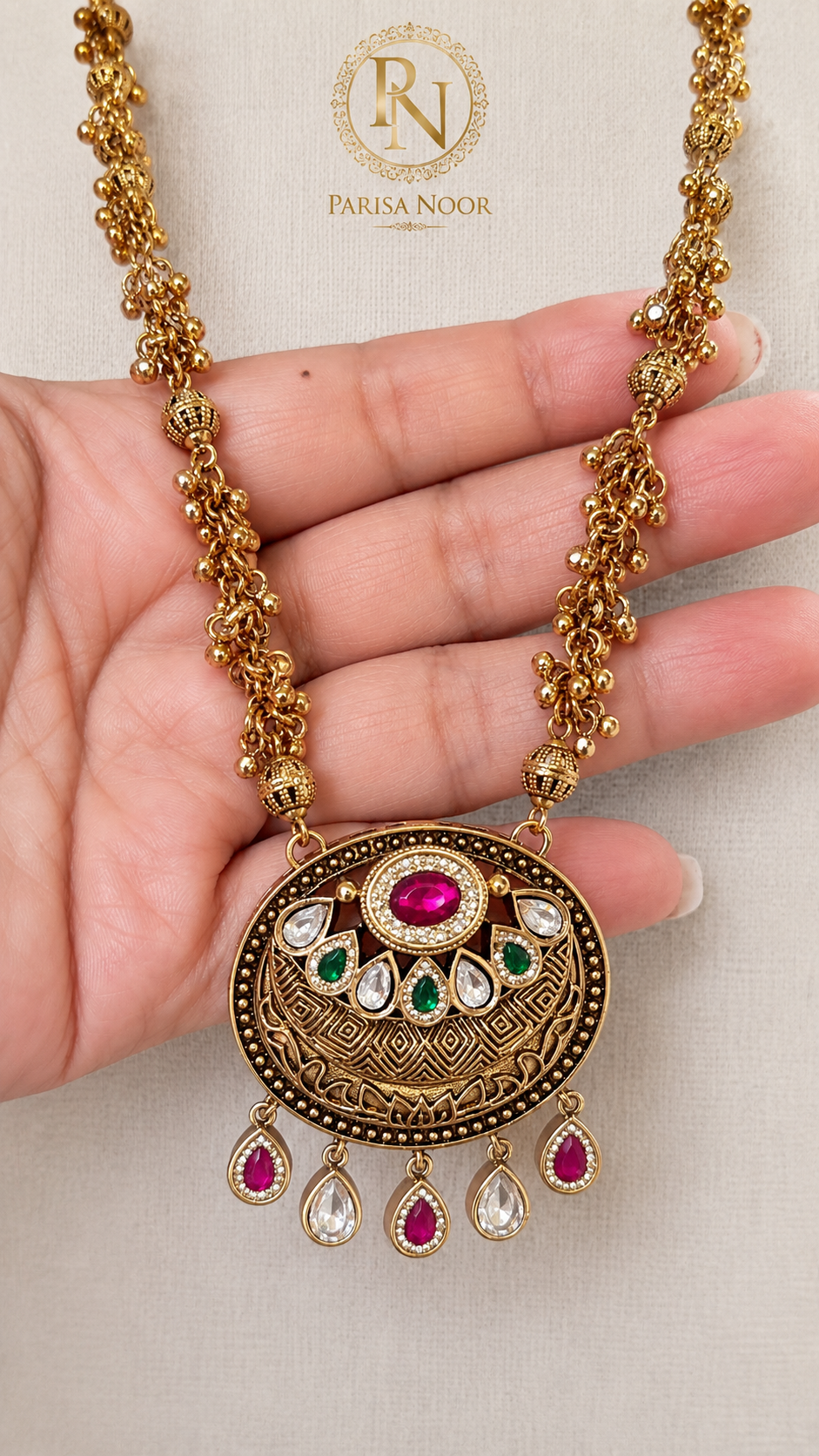 Varnika Kashmiri Heritage Long Necklace Set