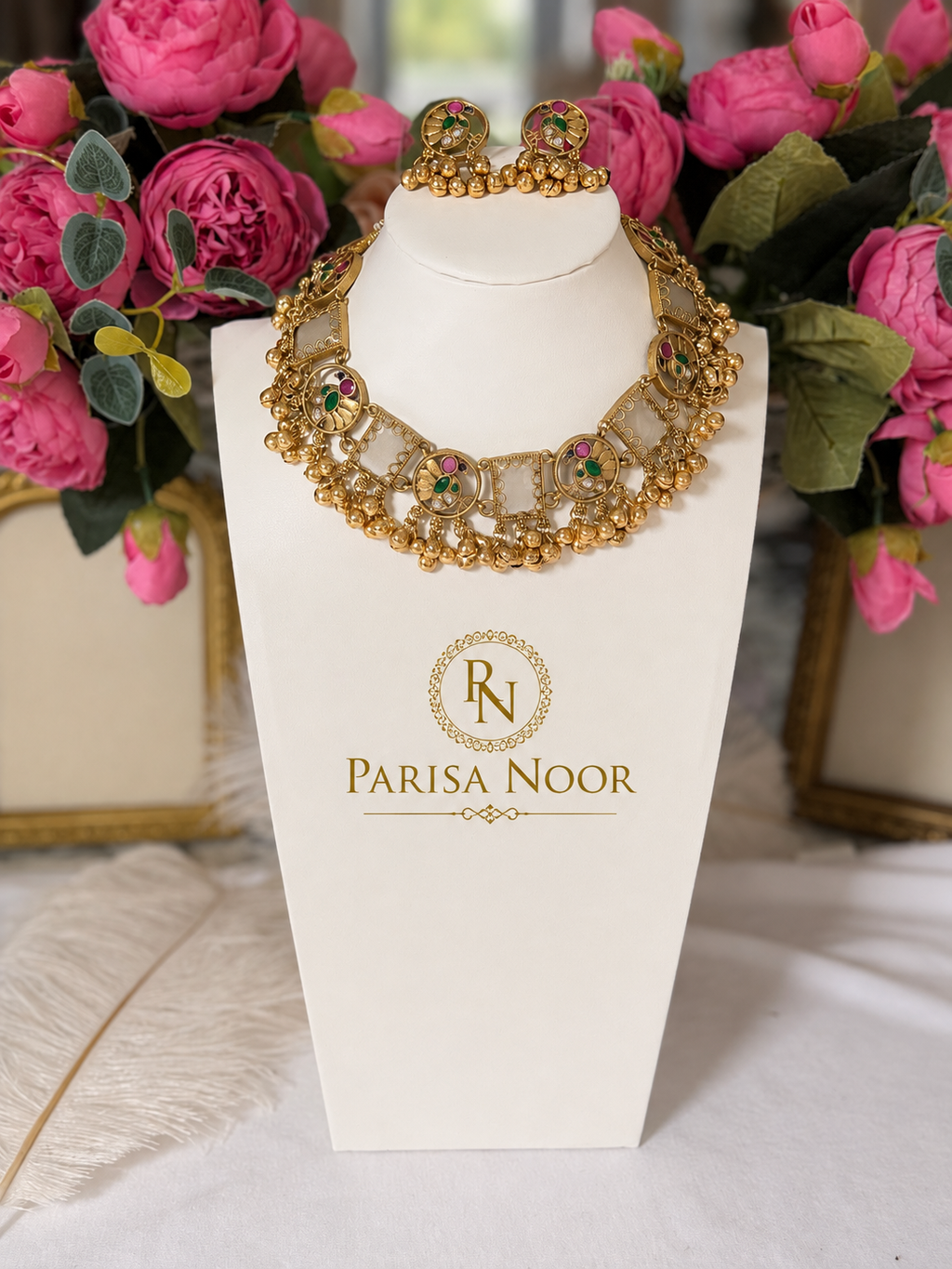 Zehraani Multicolour Ghungroo Heritage Necklace Set