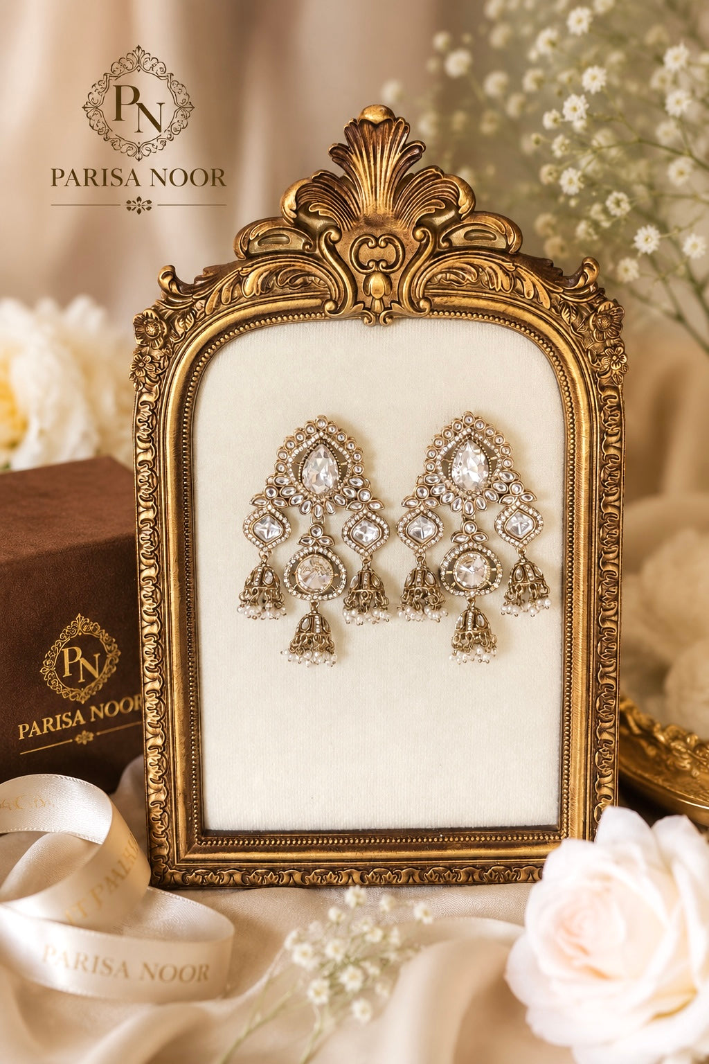 Parizaad Designer Zircone Polki Earrings