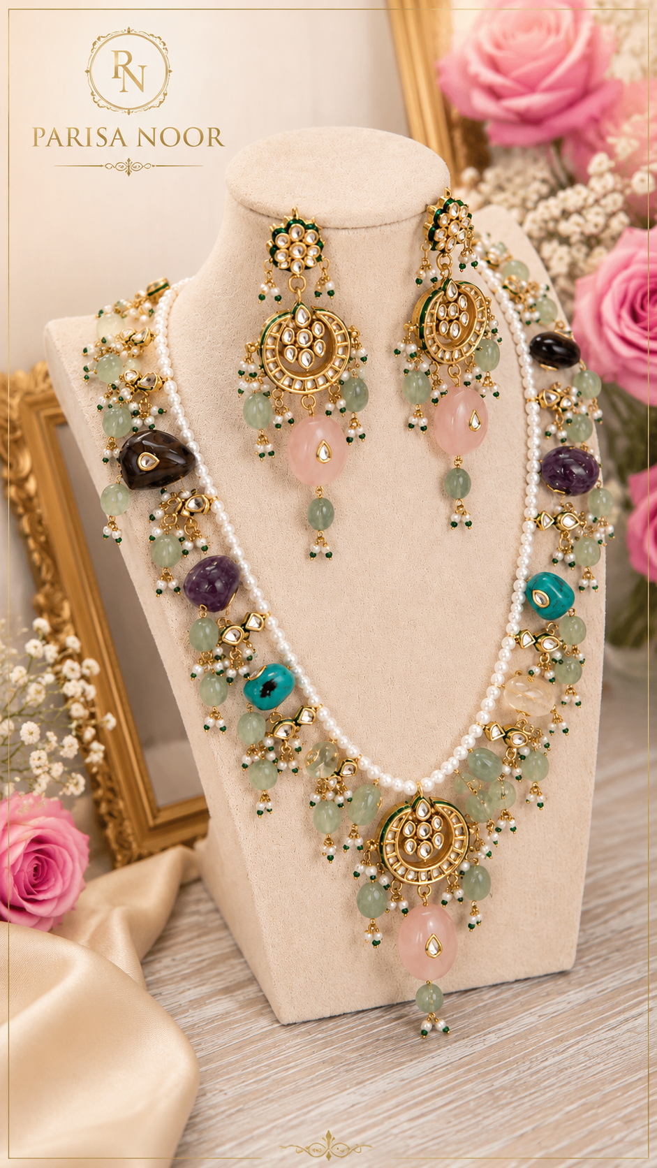 Noor-E-Basanti Designer Long Mala Set