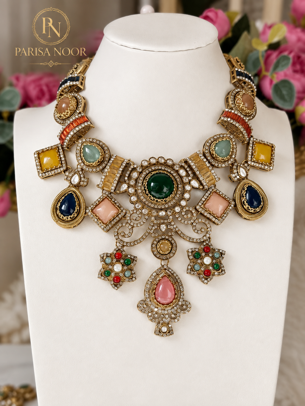 Sharvika Sabya Multicolour Designer Necklace Set