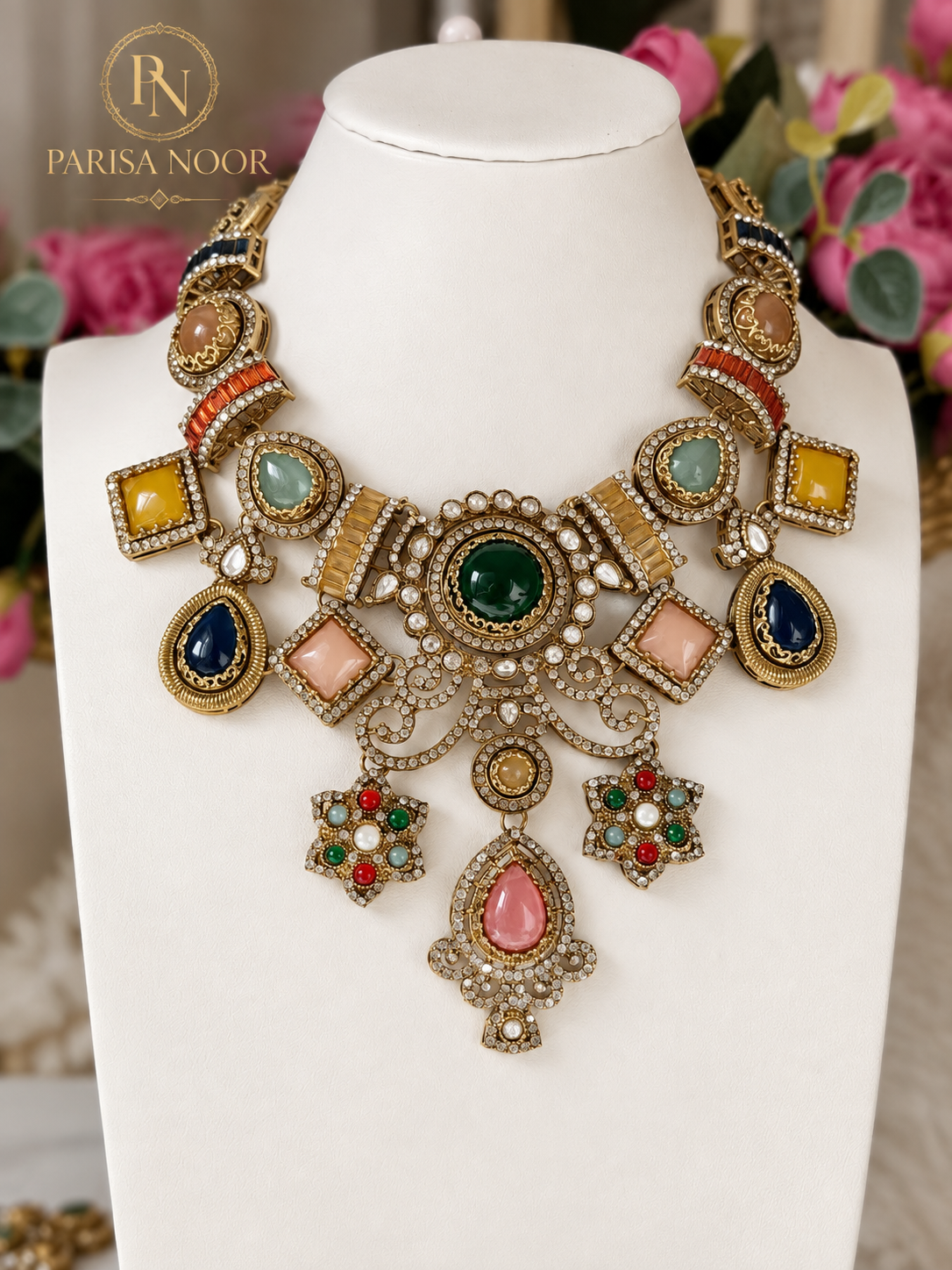 Sharvika Sabya Multicolour Designer Necklace Set