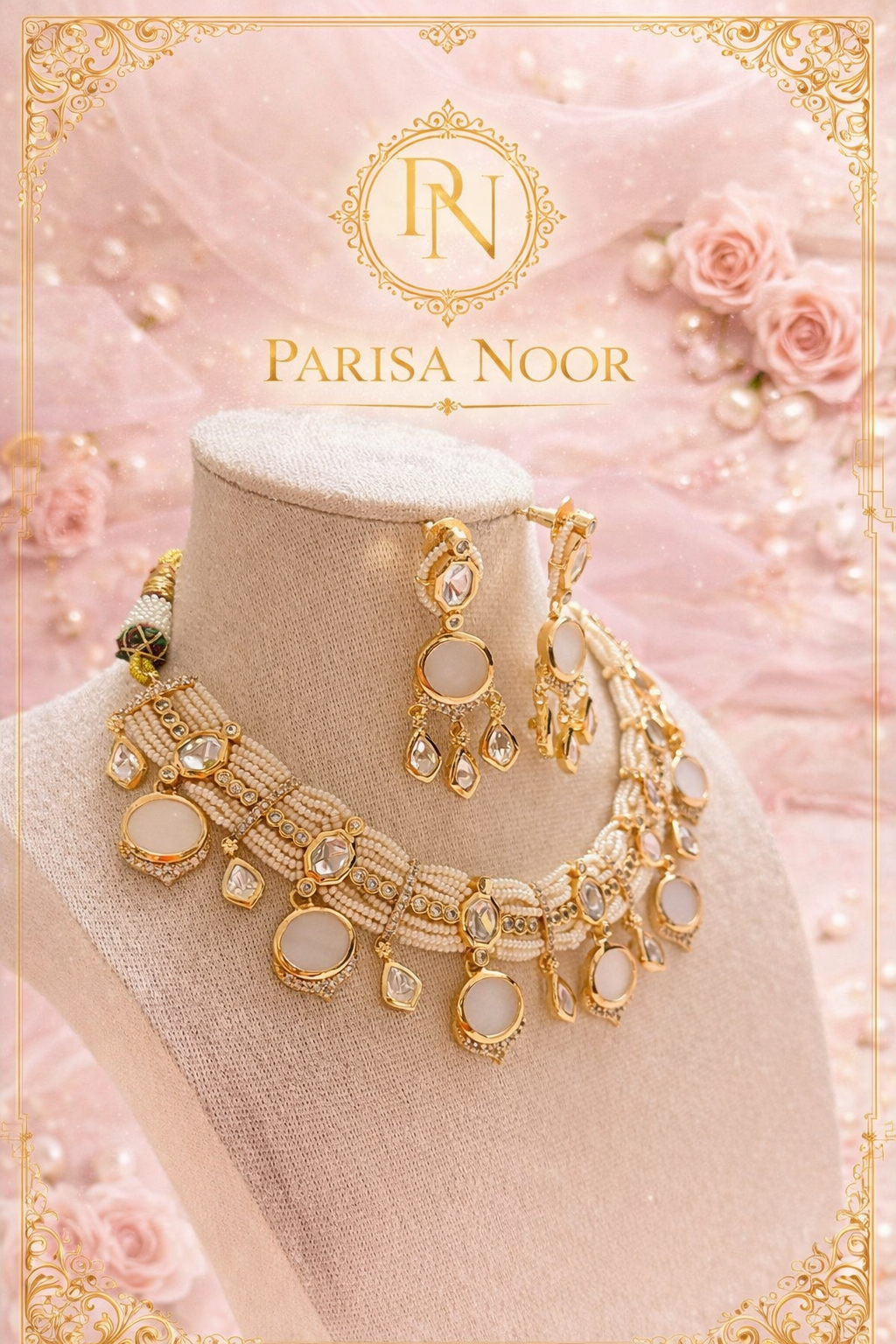 Moni Luxury Moissanite Mother of Pearl Necklace Set
