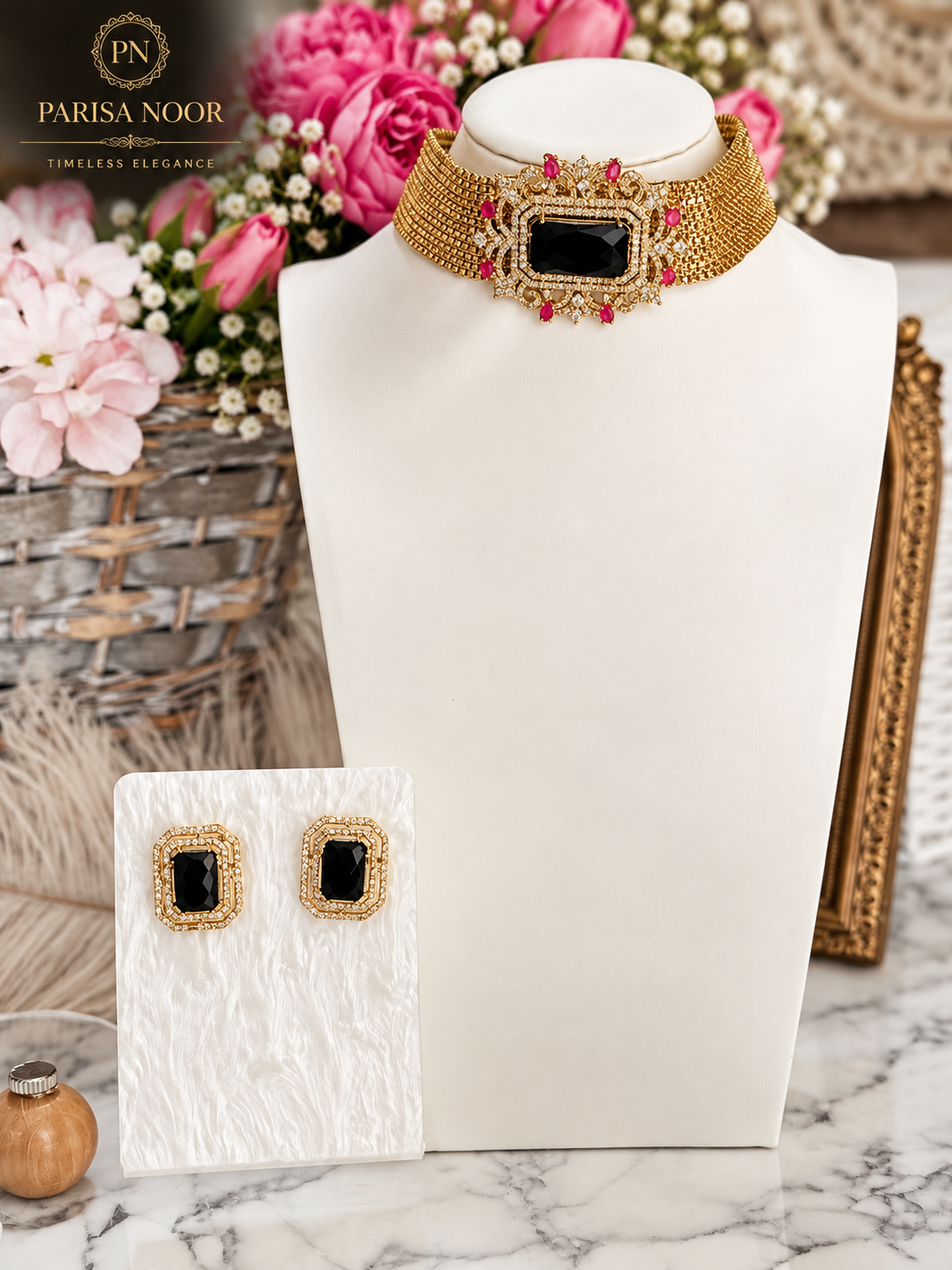Nayzara Black Designer Choker Set