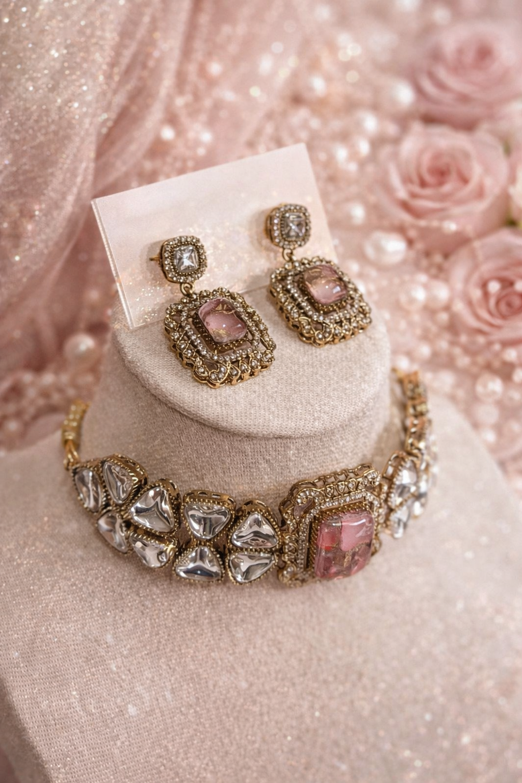 Otilia Blush Kundan Statement Choker Set