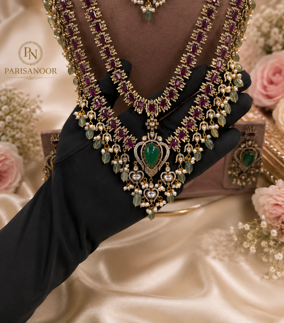 Yukta Victorian Layered Bridal Necklace Set ( Pre-Order )