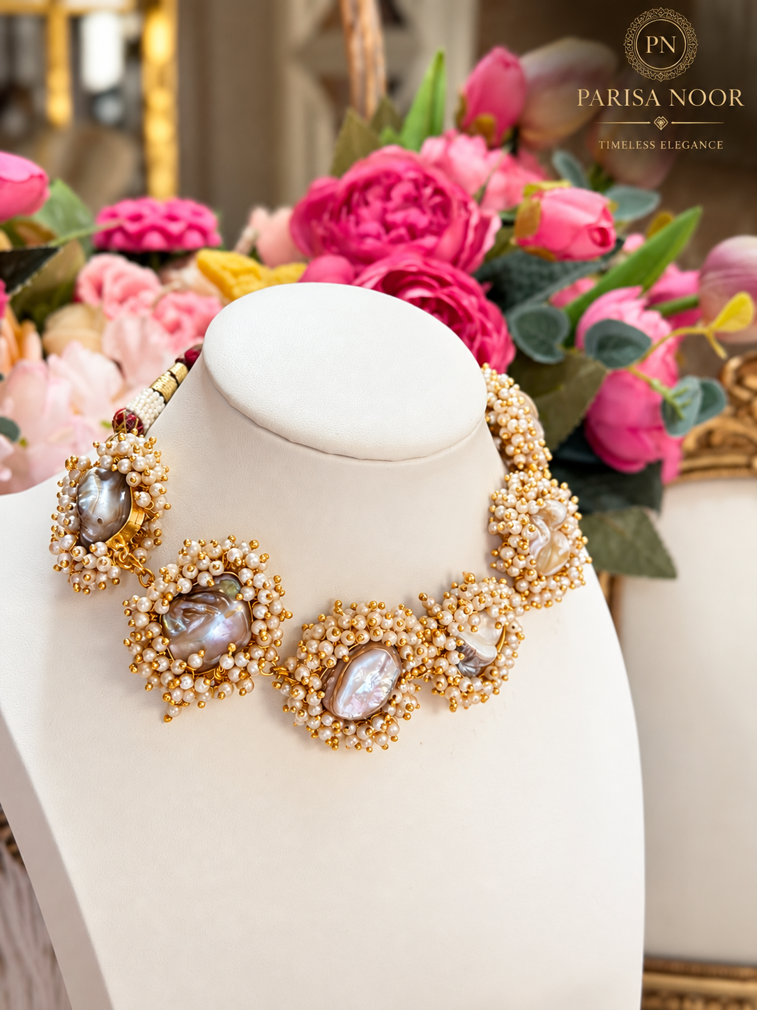 Nayeli Pearl Blossom Designer Necklace Set