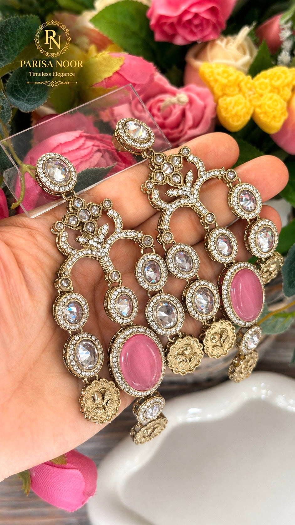 Malaika Designer Earrings Blush Pink