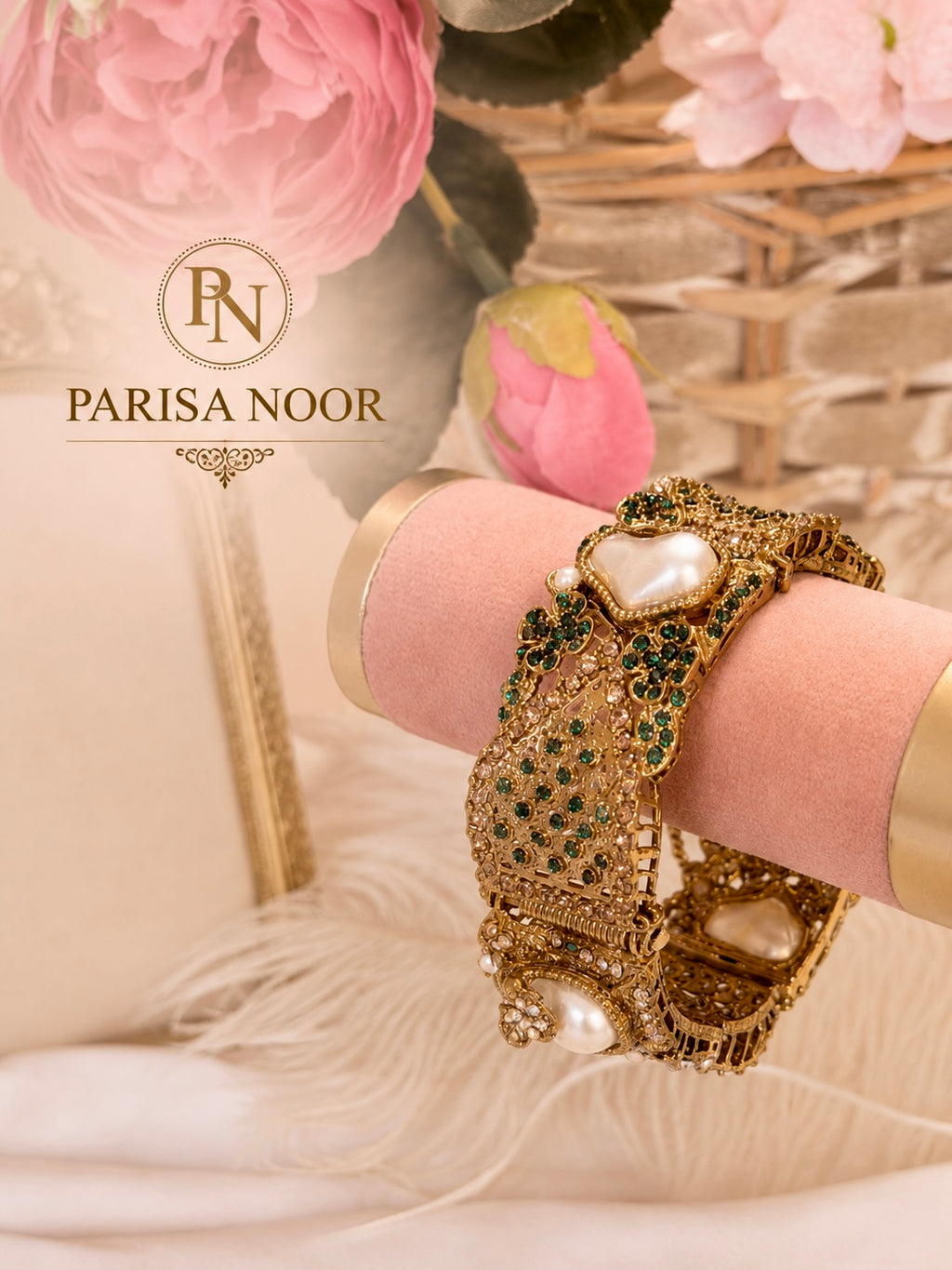 Nehir Multicolour Turkish Pearl Openable Bangle