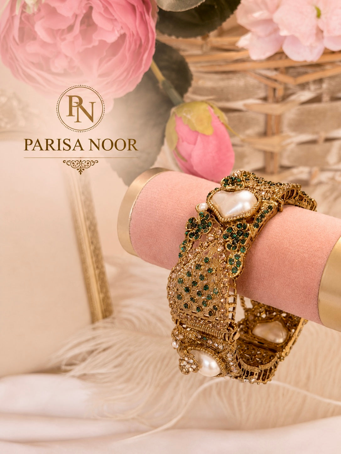 Nehir Multicolour Turkish Pearl Openable Bangle