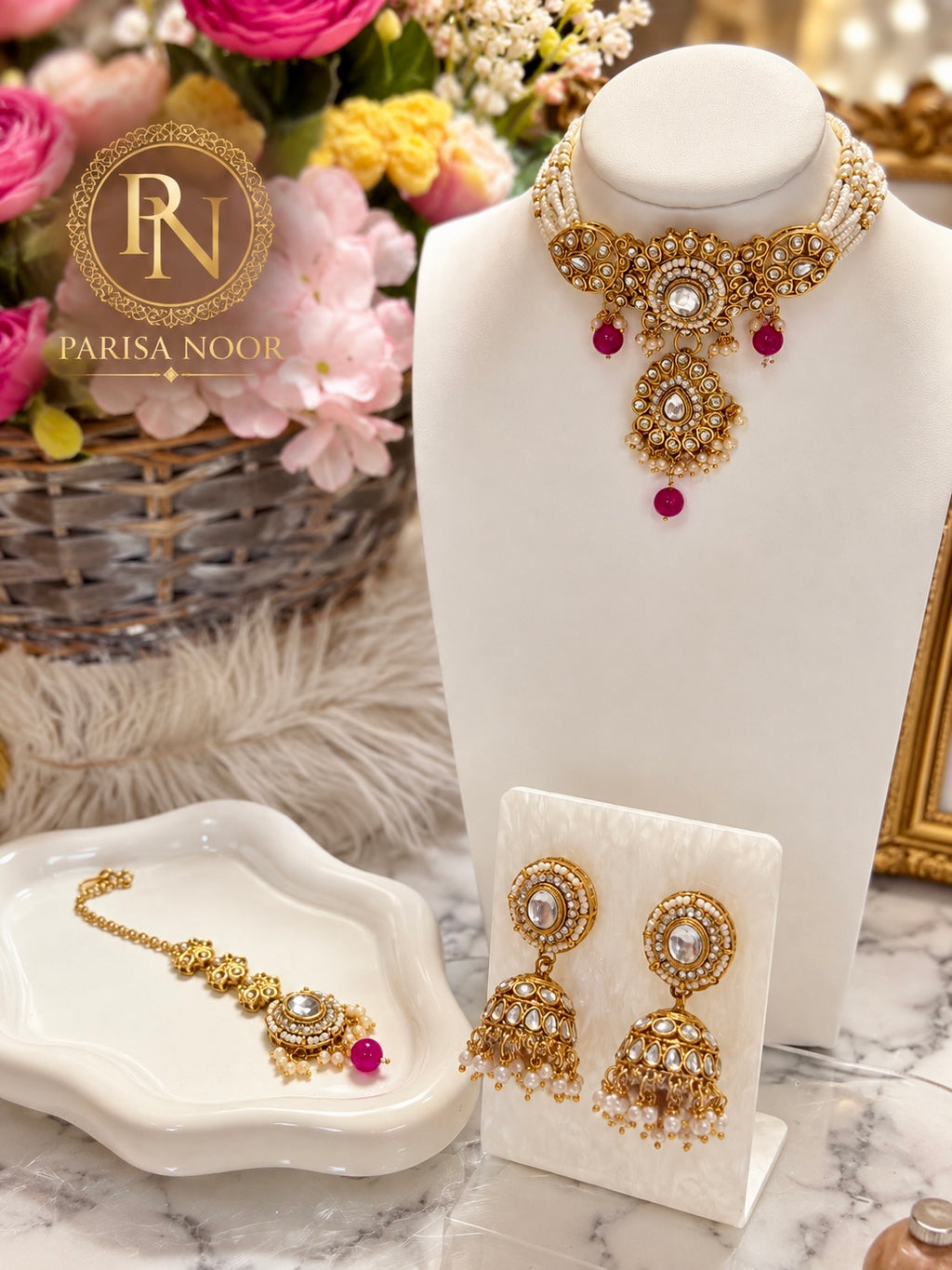 Gulbadan Pearl Kundan Choker Set