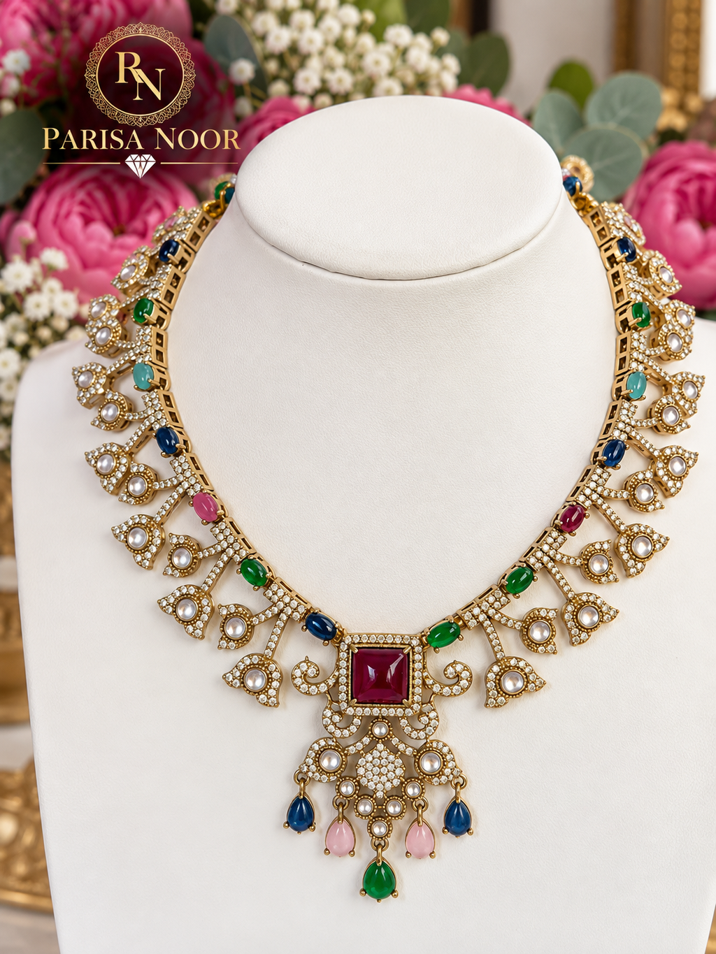 Velina Premium Kundan Designer Necklace Set – Multi