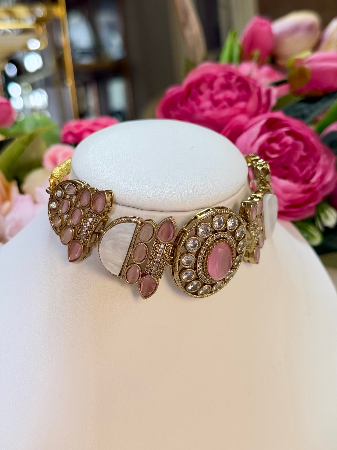 Rosalie Blush Pink Designer Choker Set