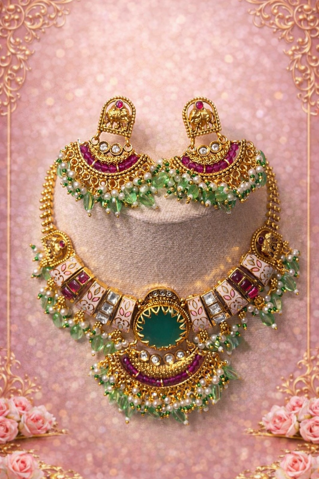 Royal Garden Meenakari Necklace set