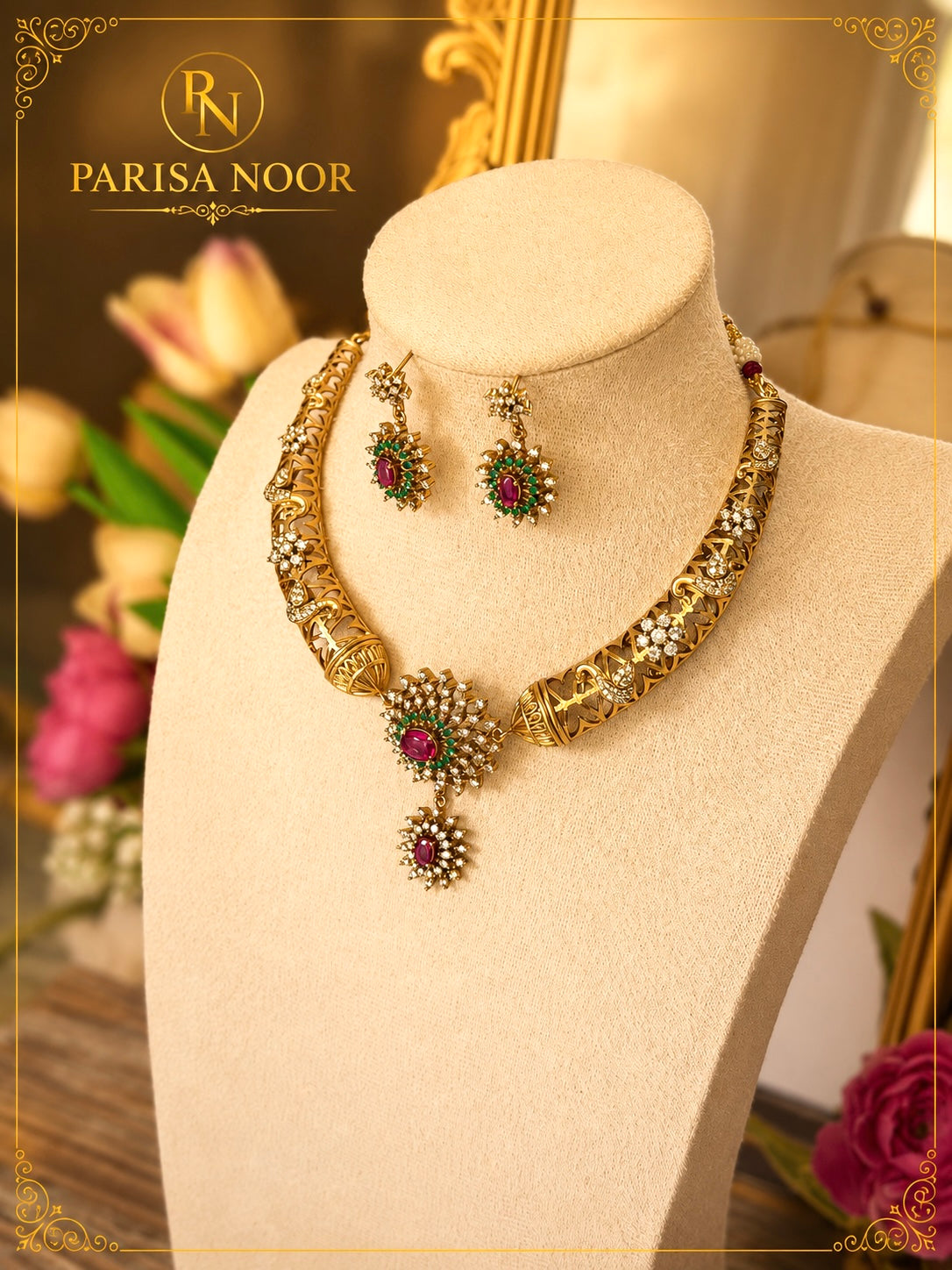 Faiza Luxury Hasli Necklace Set Victorian AD