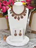 Ravisha Designer Premium Victorian AD Moissanite Necklace Set