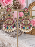Tazmeen Turkish Multicolour Kundan Statement Earrings
