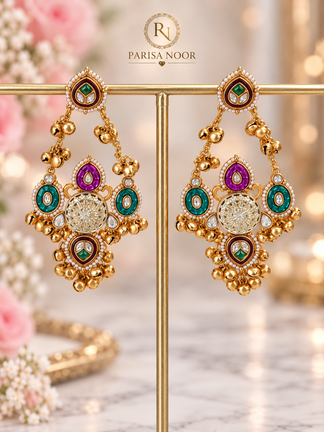 Tavisha Multicolour Kashmiri Ghungru Statement Earrings
