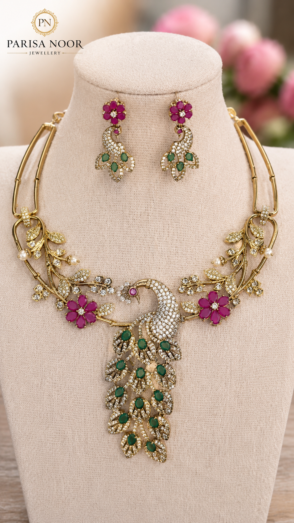 Mayura Blossom Victorian Designer Necklace Set