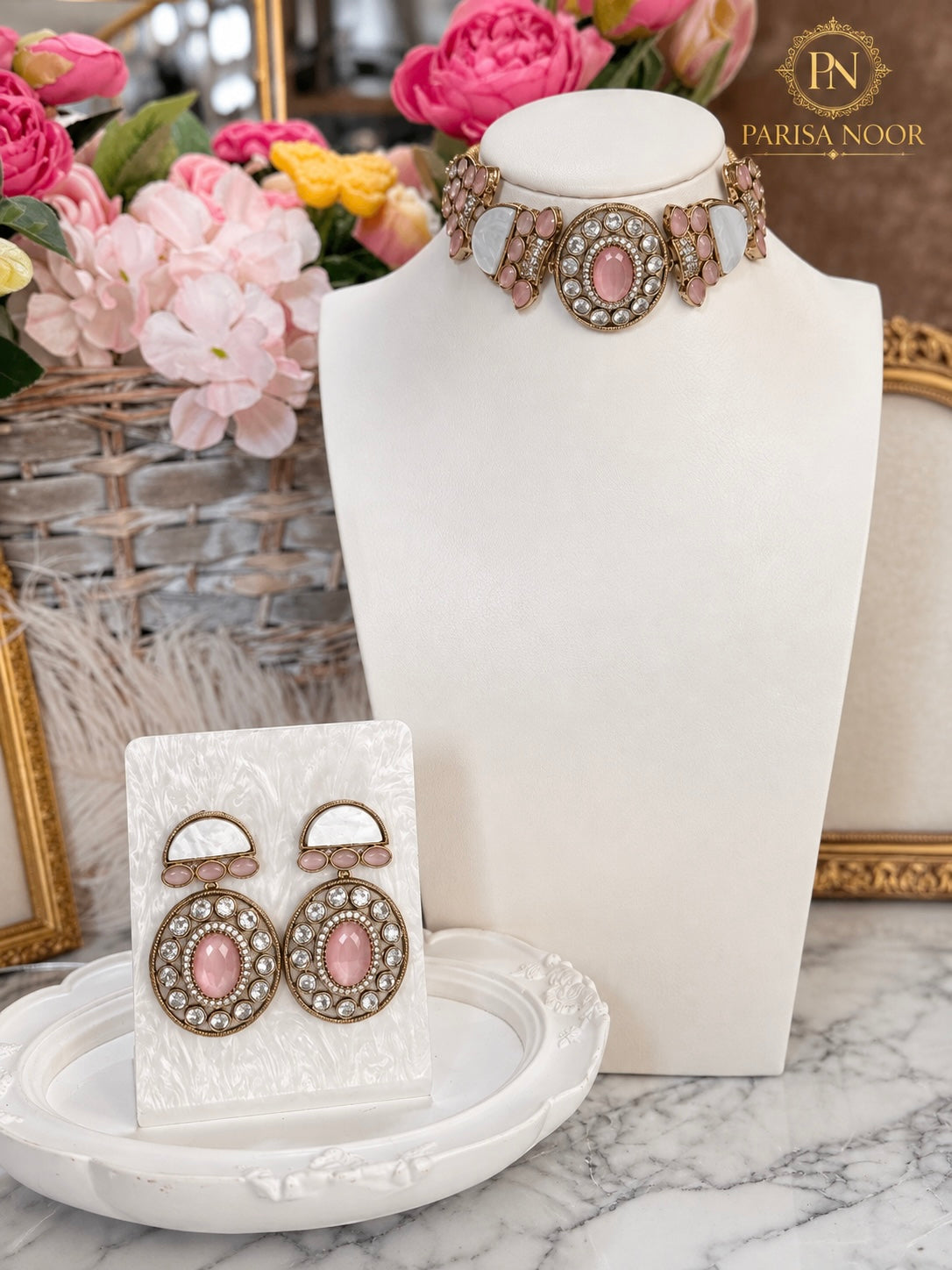 Rosalie Blush Pink Designer Choker Set