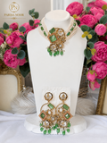Mahveen Turkish Green Designer Necklace Set